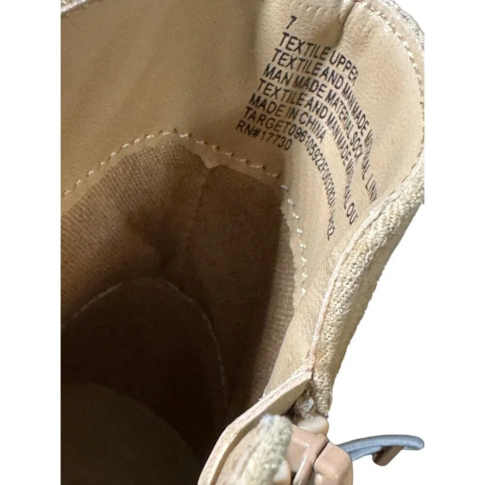 Universal Thread Tan Ankle Boots With Side Zipper And Memory Foam Insole  Size 7